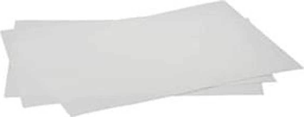 Several sheets of white paper are stacked on a white background.