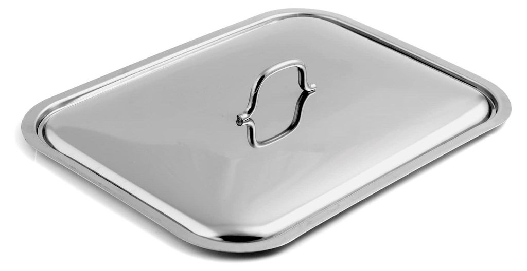 HOME Couvercle rectangulaire en acier inoxydable 40 x 28 cm Image du produit 