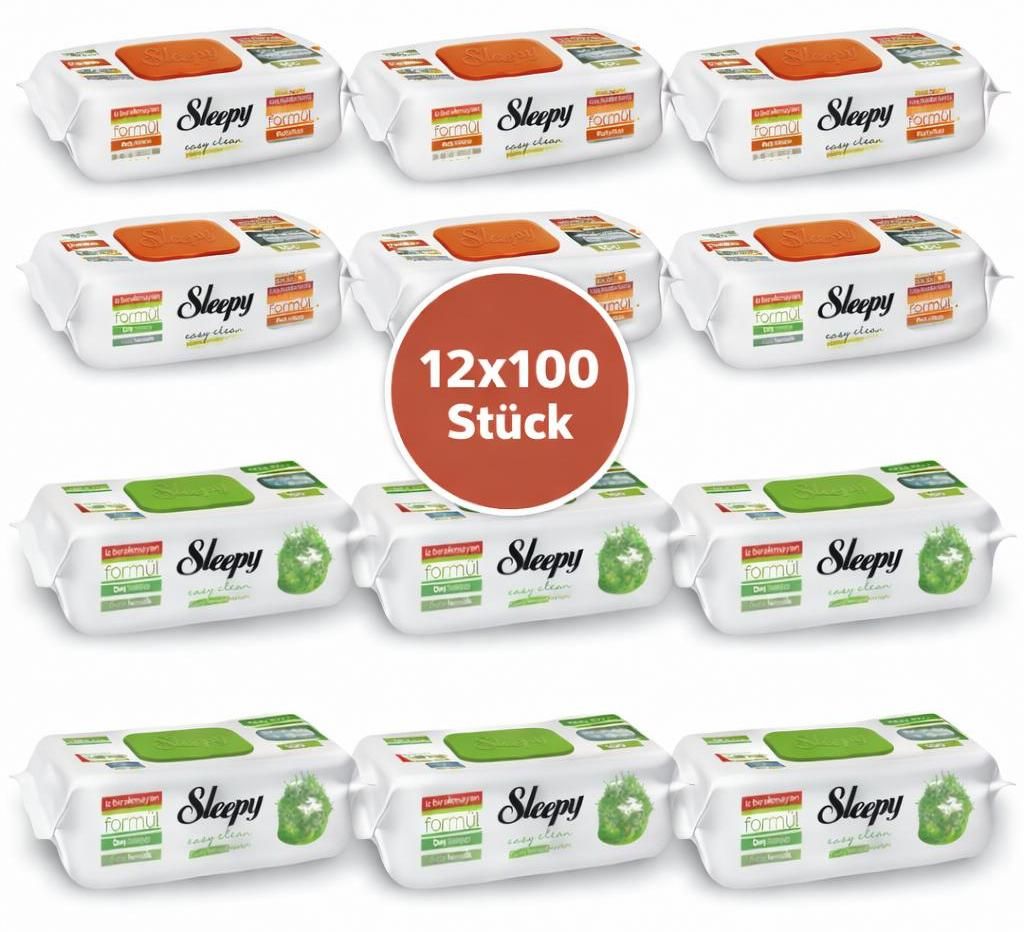 Sleepy Easy Clean Oberflächenreinigungstücher – 6x100 Pine + 6x100 Orange | Hochglanzfronten