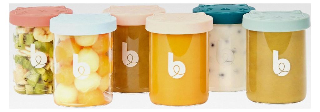 ISY BOWLS Behälter für Babynahrung aus robustem, temperaturbeständigem Glas - zur Aufbewahrung und zum Einfrieren von Babybrei, 6x 250ml