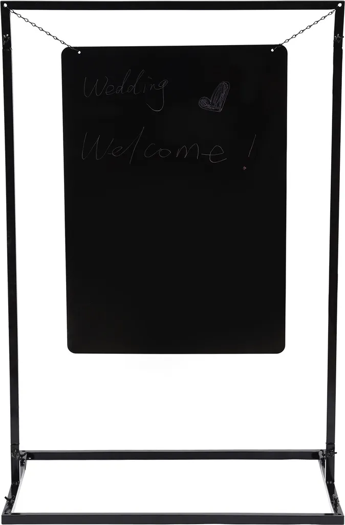 Support Panneau de Bienvenue en Métal Noir pour Fond de Photographie 110cm