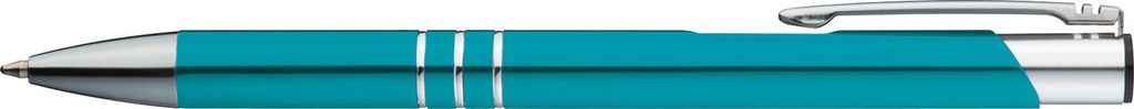 Kugelschreiber mit Gravur "Viel Glück" / aus Metall / Farbe: türkis