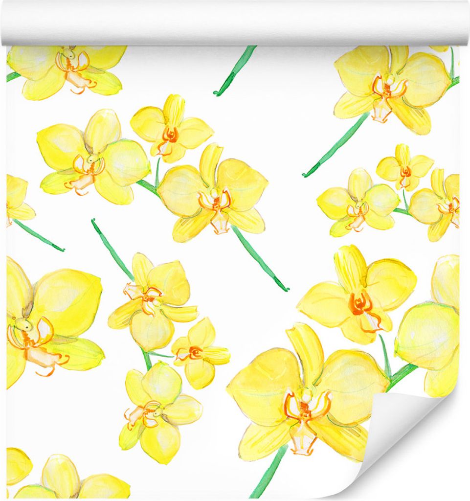 10m VLIES TAPETE Rolle Blumen Knabenkraut Aquarell XXL
