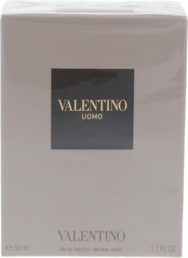 A product box for Valentino Uomo Eau De Toilette.