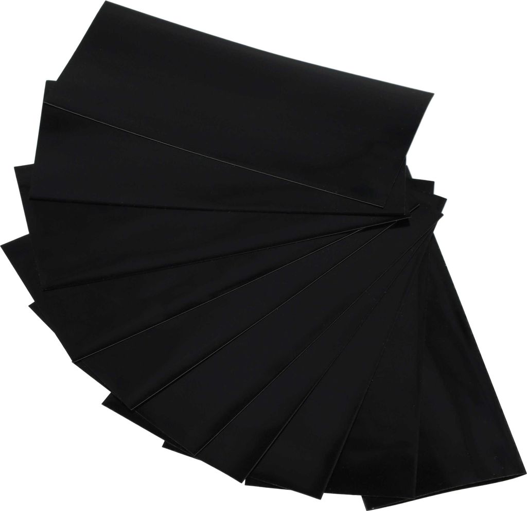 vhbw 10x Schrumpfschlauch für Akku-Zellen - Schrumpffolie, 7,2 x 3 cm Schwarz