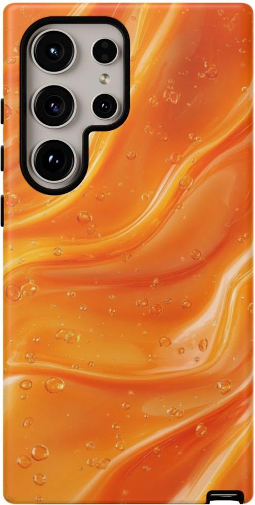 Monochrome Wellen in Orange – Handyhülle Kompatibel mit Galaxy S24 Ultra