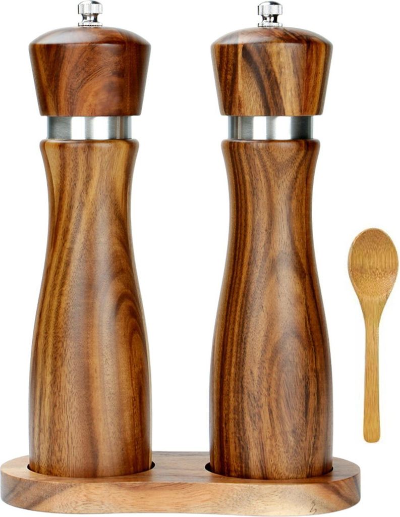 Holz Salz- Und Pfefferstreuer Einstellbar Einfache Bedienung Duftende Gewürzmühle Nuss Einstellbar Grinder Geburtstagsgeschenke