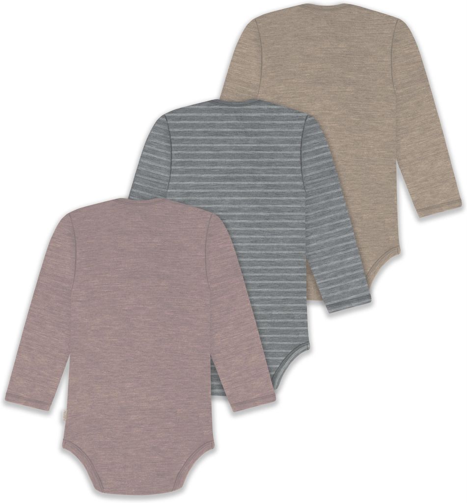 normani 3er Pack Baby Merino Body Langarm