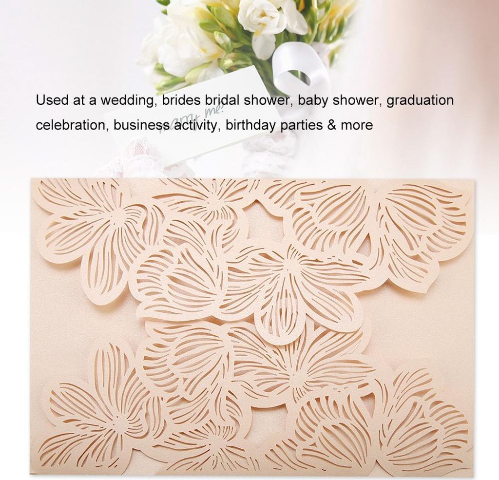 10Pcs europäischen Stil Hochzeit Einladungen Karten Carving Geburtstag Party Einladungen Umschläge #10