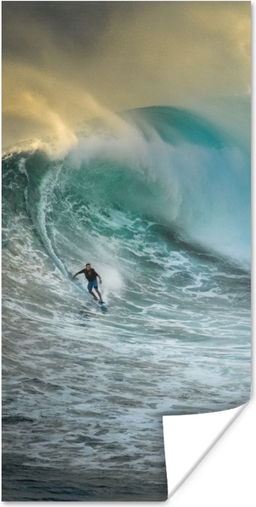 MuchoWow Poster Surfer auf großen Wellen 20x40 cm - Plakat - Foto