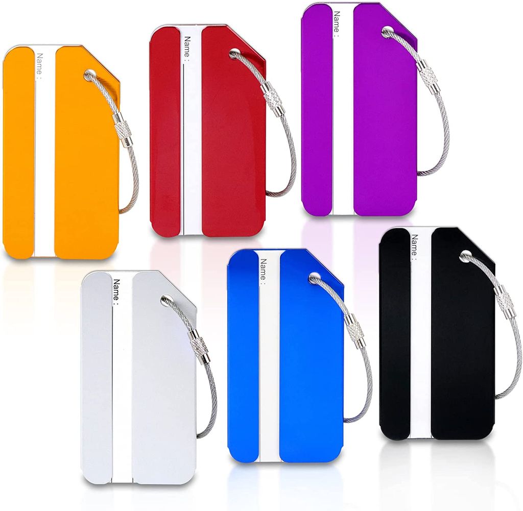 10 Bunte Kofferanhänger Aus Aluminium - Praktische Gepäckmarkierung Für Reisen