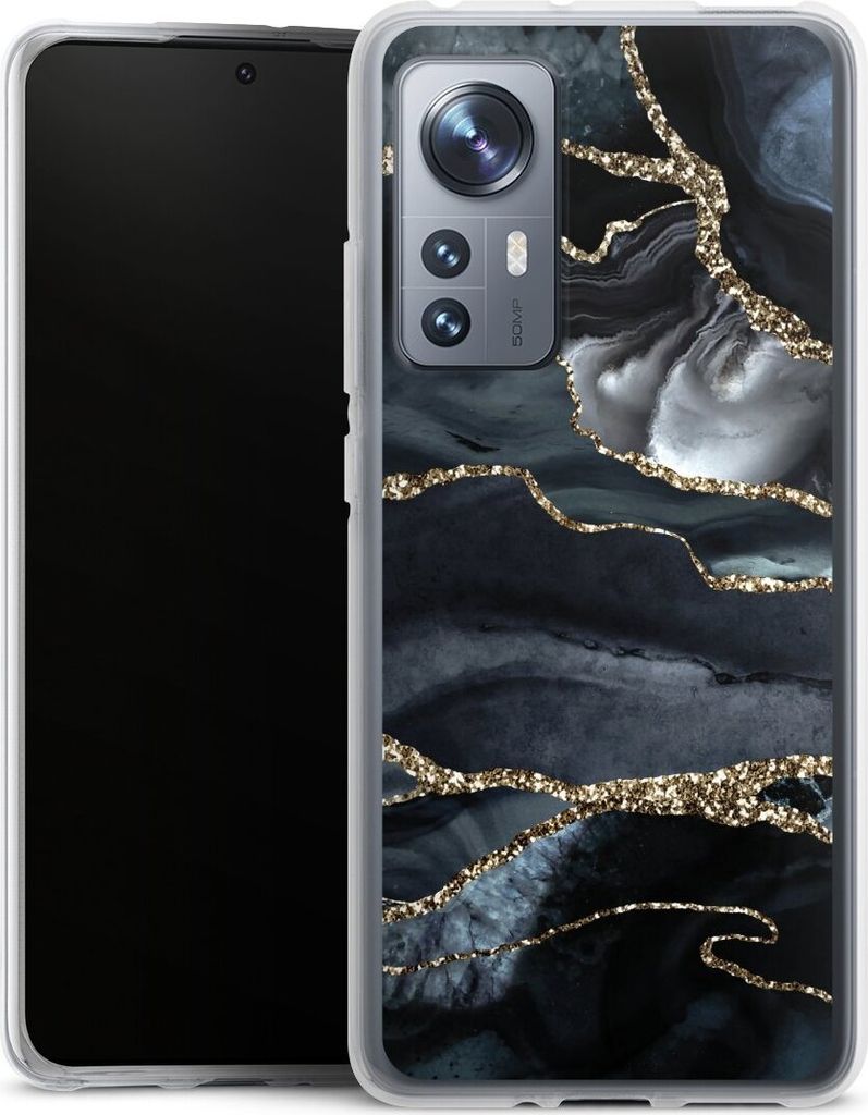 DeinDesign Handyhülle für Xiaomi 12 5G Silikon Hülle Case Smartphone Schutzhülle Glitzer Look Marmor Trends