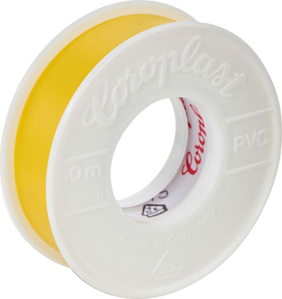 Coroplast Elektro-Isolierband 301 0,10 mm x 15 mm x 10 m gelb, 1 Stk.