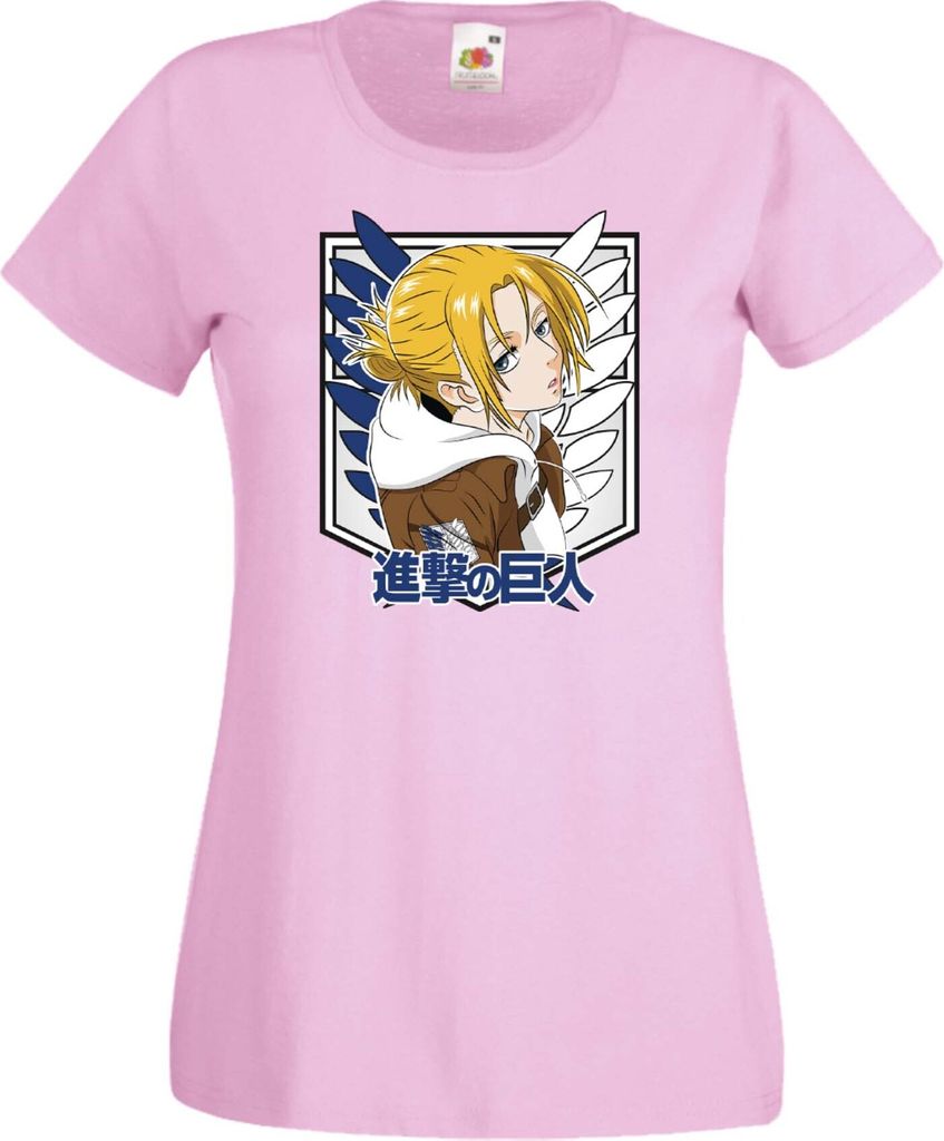 Damen T-Shirt Anime Manga Attack Anime On Titan Annie Leonhart 01 Annie Leonhart, Lady XL / Hellrosa