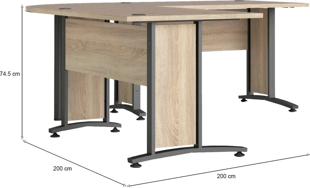 Armoire d'angle Prima en bois chêne structuré pour chambre