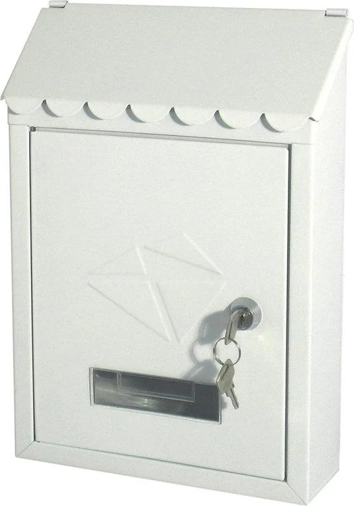 Boîte aux lettres murale en métal crème - Petit format pour courriers