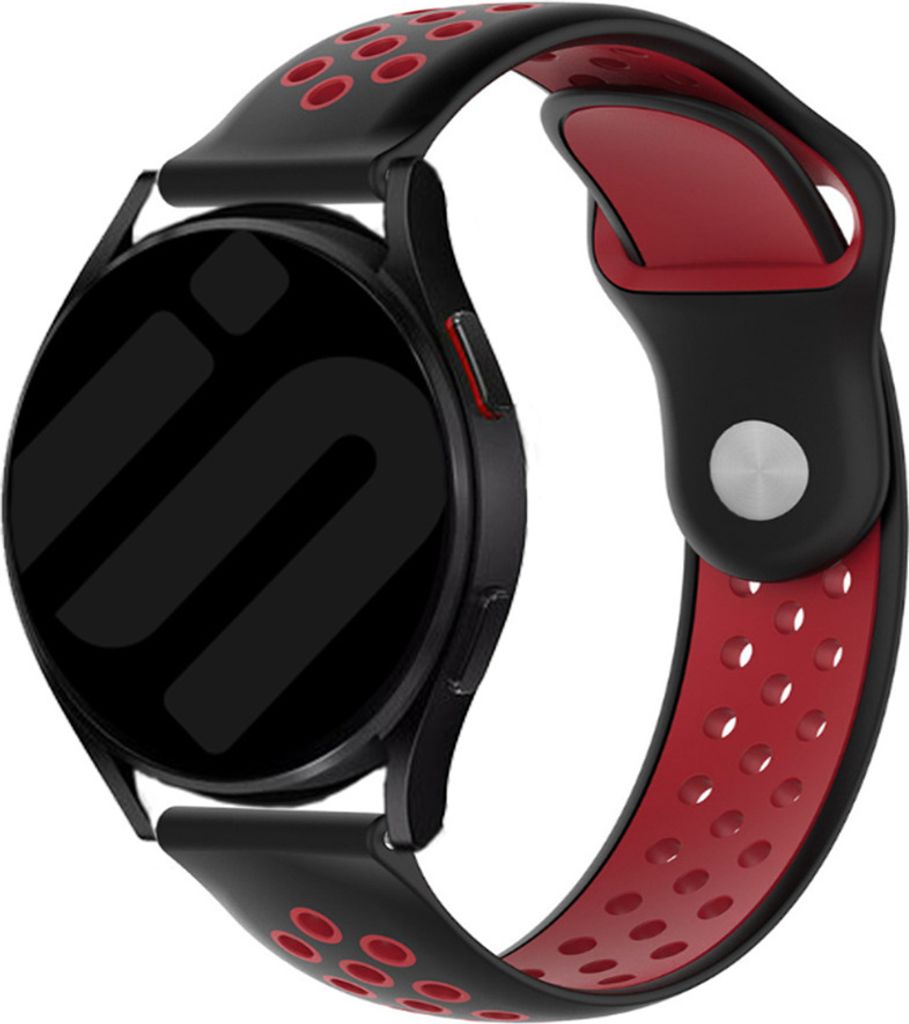 Strap-it Samsung Galaxy Watch 6 Classic 47mm Sport Armband (Schwarz/Rot)