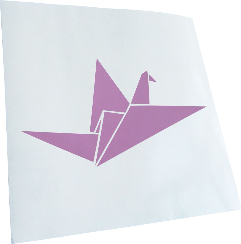 Kiwistar - Autoaufkleber - Papierfalten Kranich - Pink - 18,5x10cm - Aufkleber für Auto, Laptop, Fahrrad, LKW, Motorrad mehrfarbig JDM Decal Racing