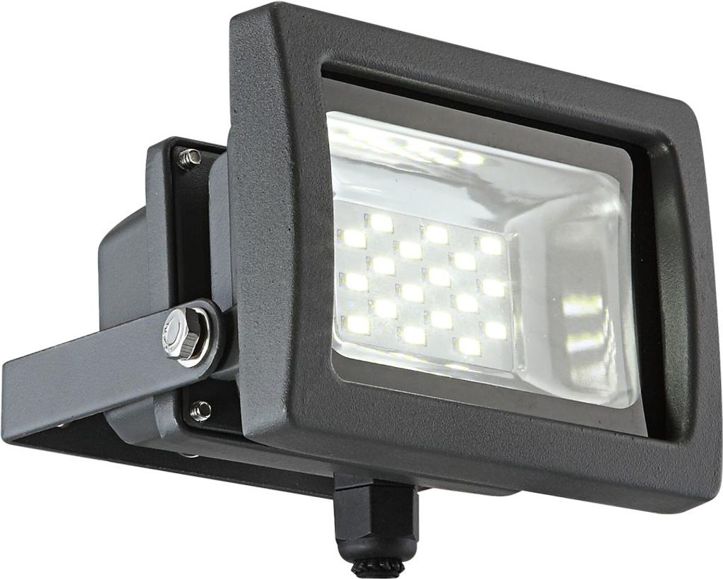 LED Wandlampe, Baustrahler, verstellbar, grau, Glas, H 15cm Produktbild 