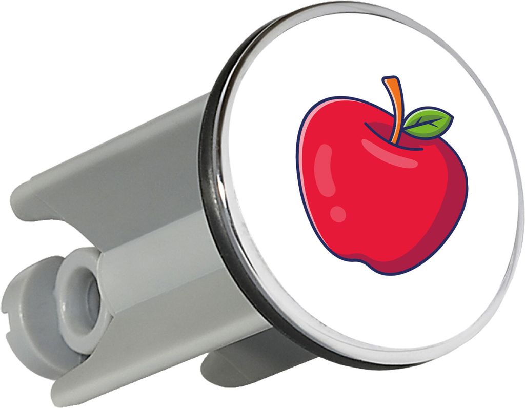 Huuraa Waschbeckenstöpsel Apfel Comic 4cm höhenverstellbar Abflussstopfen Geschenkidee