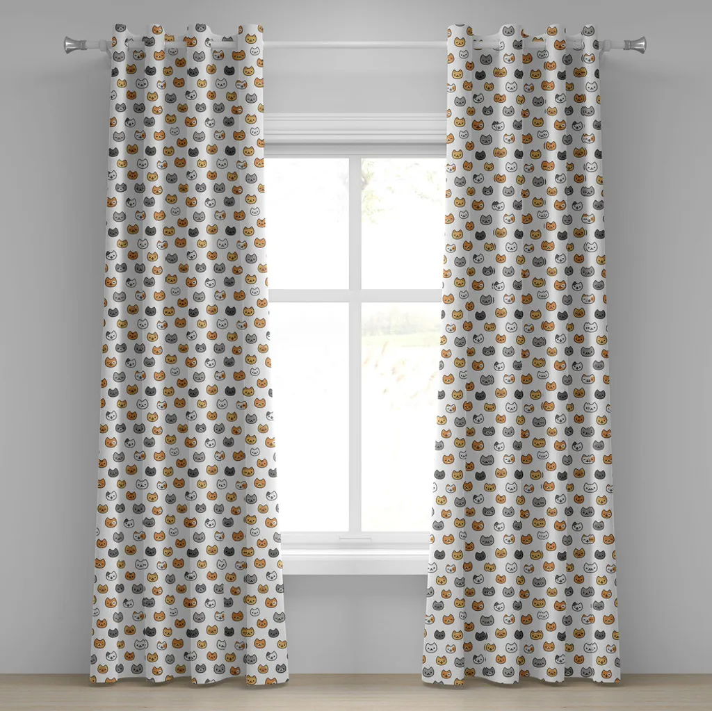 Rideau décoratif 2 panneaux motif chatons pour chambre enfant 280x245