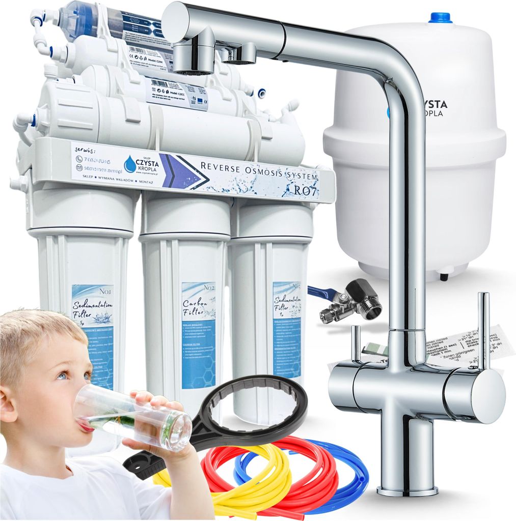Wasserfilter-Set Ro7 3-Wege Küchenarmatur Venom Chrom