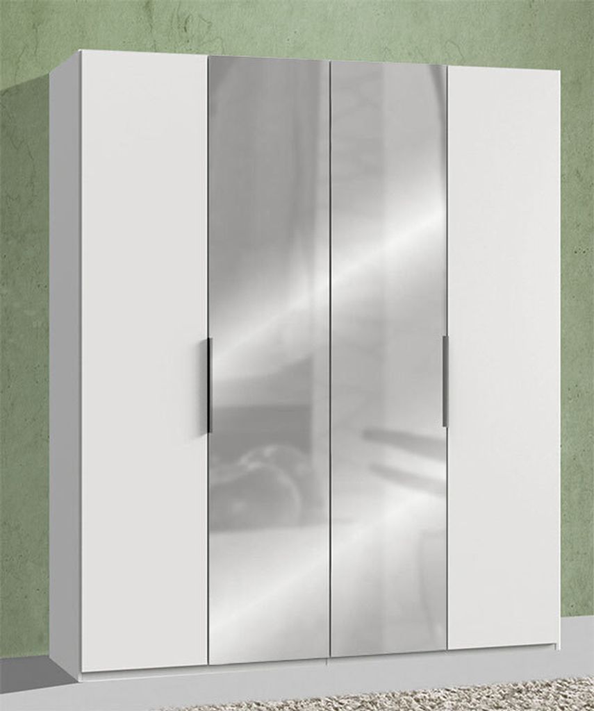 Kleiderschrank Schlafzimmerschrank Level 4-türig 200cm weiß