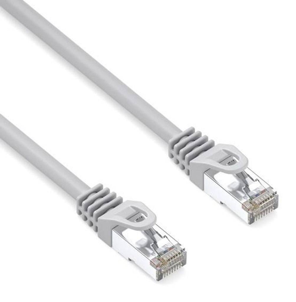 LAN S/FTP Patchkabel, Kat.6a, RJ45 M - RJ45 M, 5 m, doppelt geschirmt, LSOH, grau, 10 Gbps economy