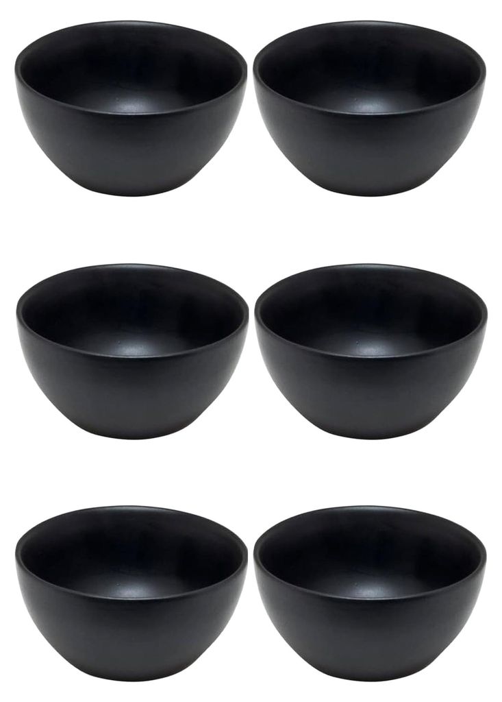 Dipschalen - Ø 9,5 cm - Schwarz matt - Steingut - 6 Stück
