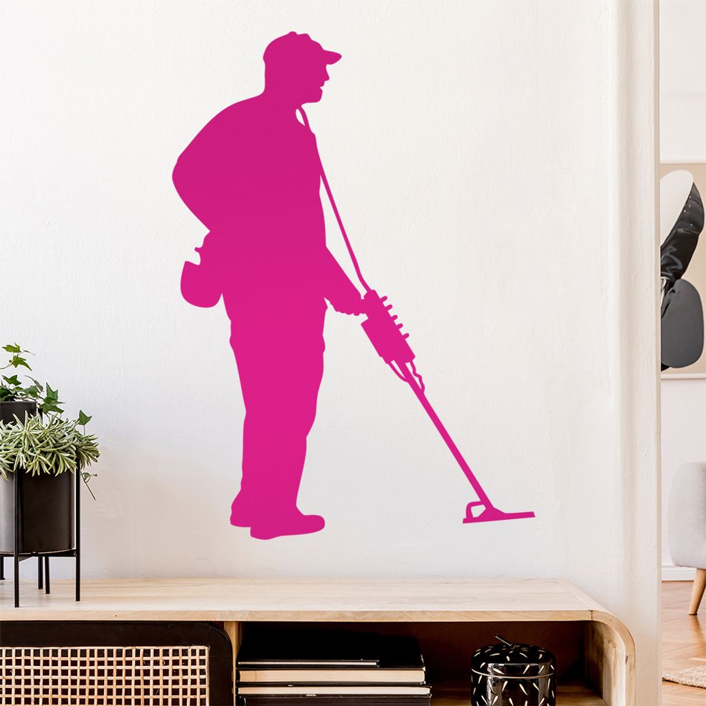 Metalldetektor Schatzsuche Wandtattoo Wandaufkleber Wall Sticker - Dekoration, Küche, Wohnzimmer, Schlafzimmer, Badezimmer