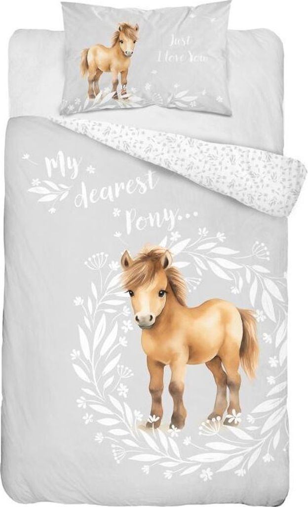 DETEXPOL Povlečení do postýlky Malý Pony šedá Bavlna, Obrázek produktu 