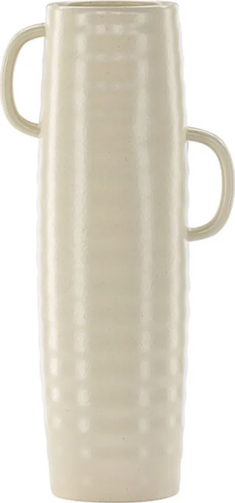 Grand vase décoratif Cent beige en céramique pour fleurs et pampas