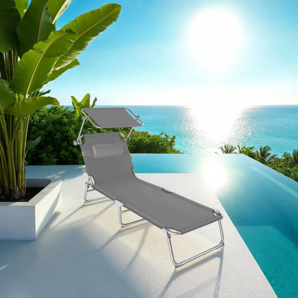 Transat de Jardin CHLOE Gris Anthracite Multi-positions et Confort - 9