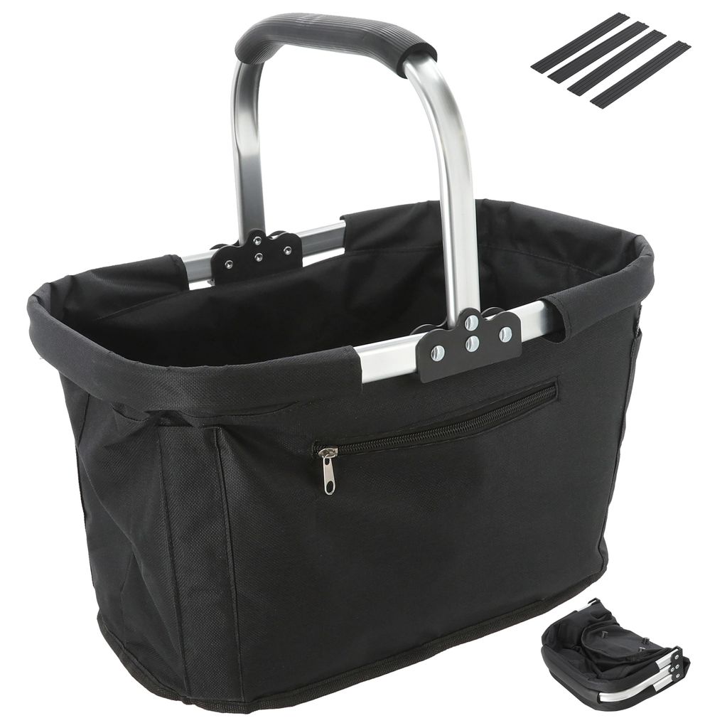 Einkaufskorb faltbar schwarz Aluminium Polyester 600D Produktbild 