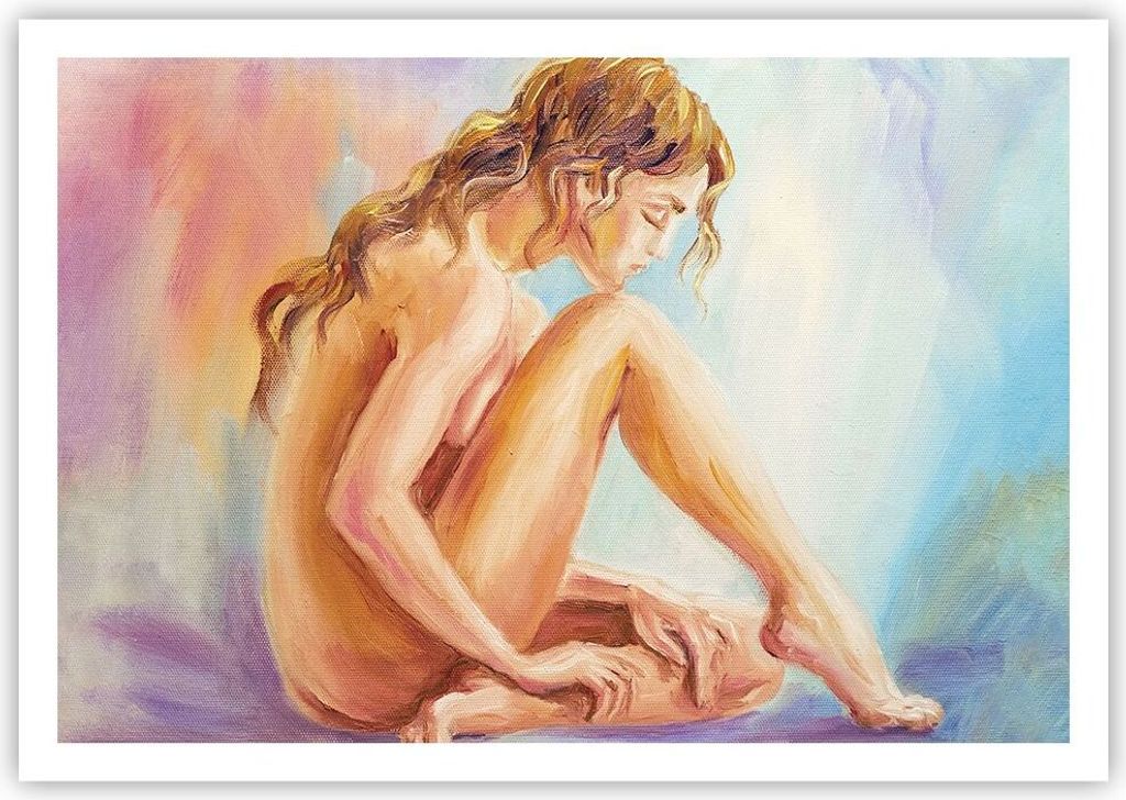 Poster - Poster ohne Rahmen - Frau Nacktheit Abgesehen von - 100x70 cm - Wand Bild - Wanddeko - Wandbilder - Kunstposter - Wandposter - Bilder - Ku...