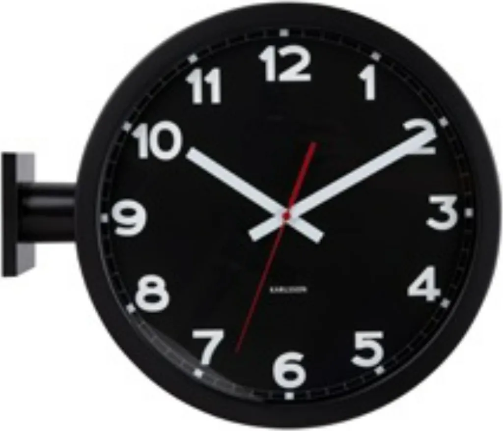 Horloge Murale Karlsson Double Face Noir : Lisibilité Totale et Design