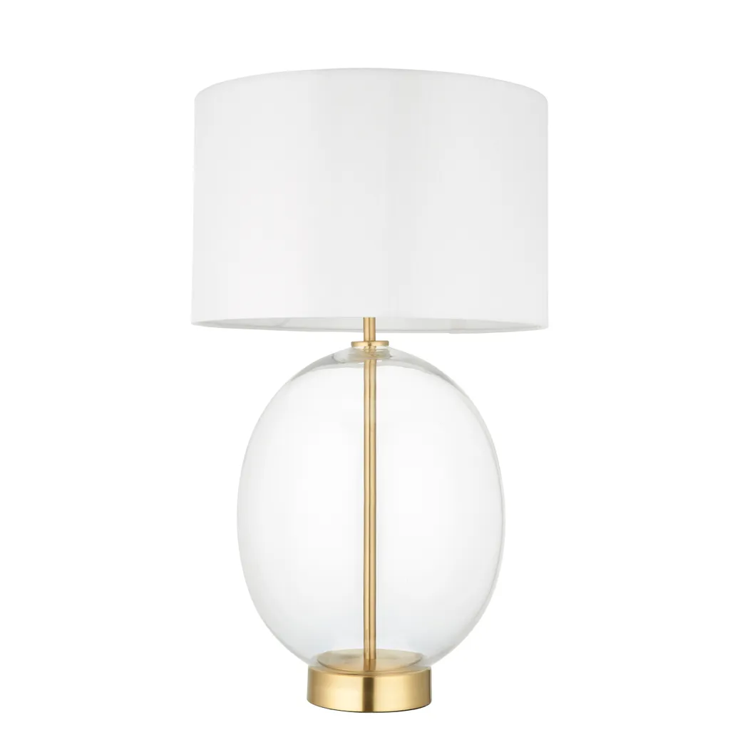 Lampe de table Kelda Oval E27 10W en métal et verre pour salon moderne