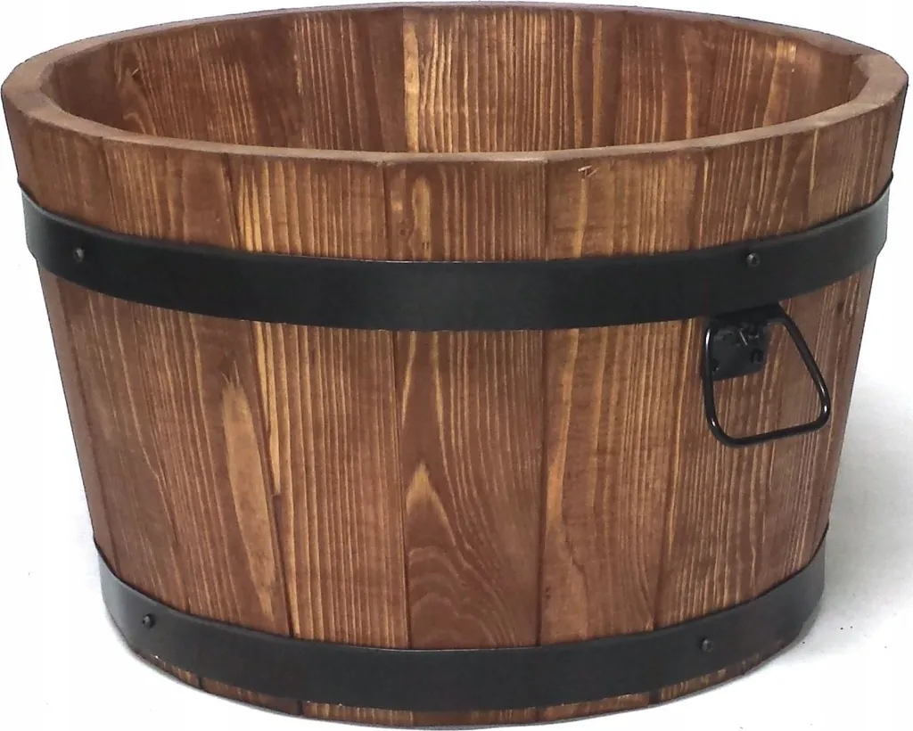 Pot de fleurs en pin k. Noyer 50xH31 - Bac en bois imputrescible durable