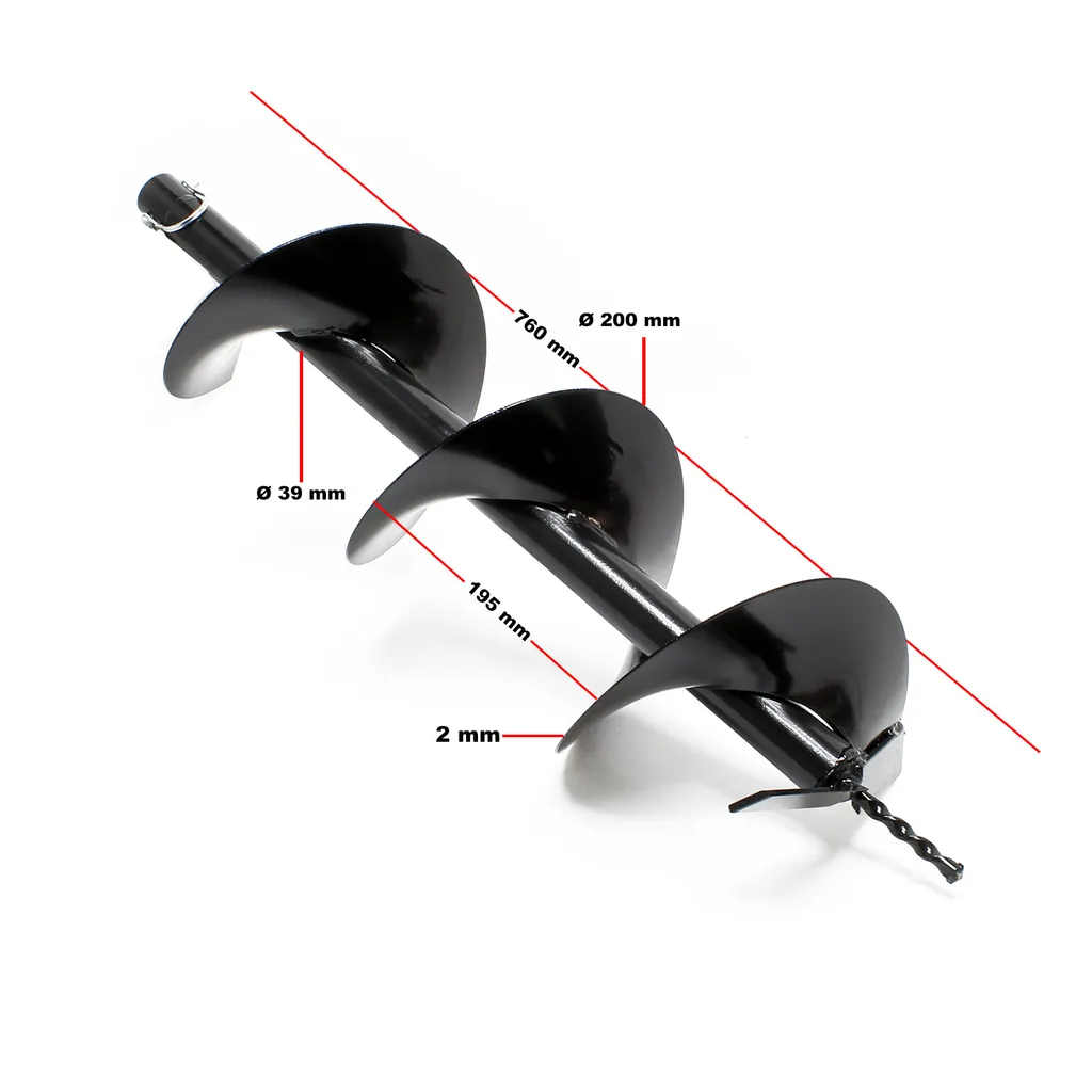 Wiltec Punta Trivella 200mm Ghisa - Ricambio Professionale per Mototrivella - 2