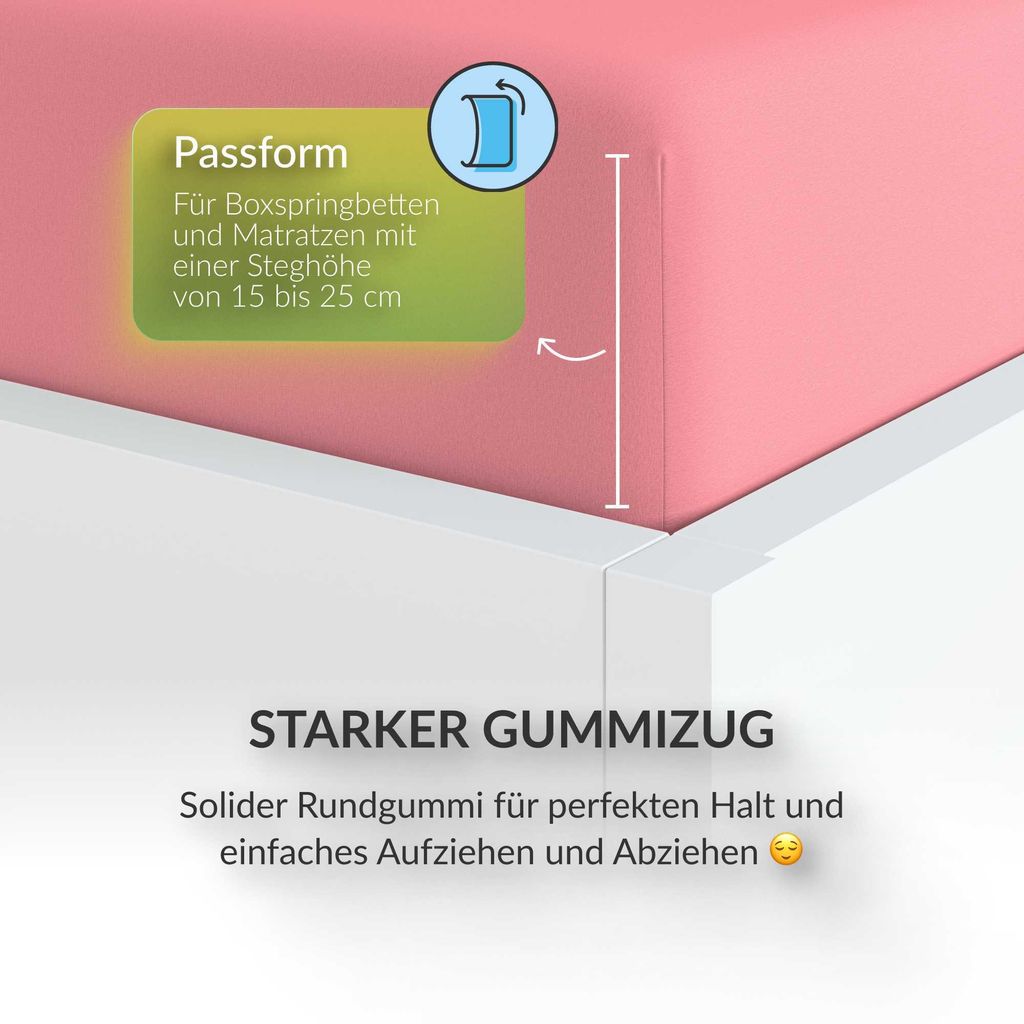 Jersey Spannbettlaken 120x200cm - 100% BAUMWOLLE - Produktbild 4