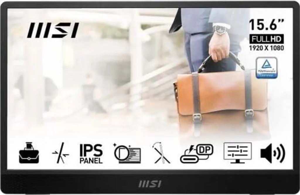 Écran Supplémentaire Portable MSI Pro MP161 E2 pour Télétravail HD