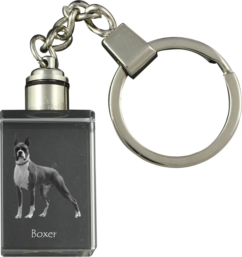 Portachiavi Boxer III in Cristallo Luminoso Art-Dog | Accessorio Deluxe