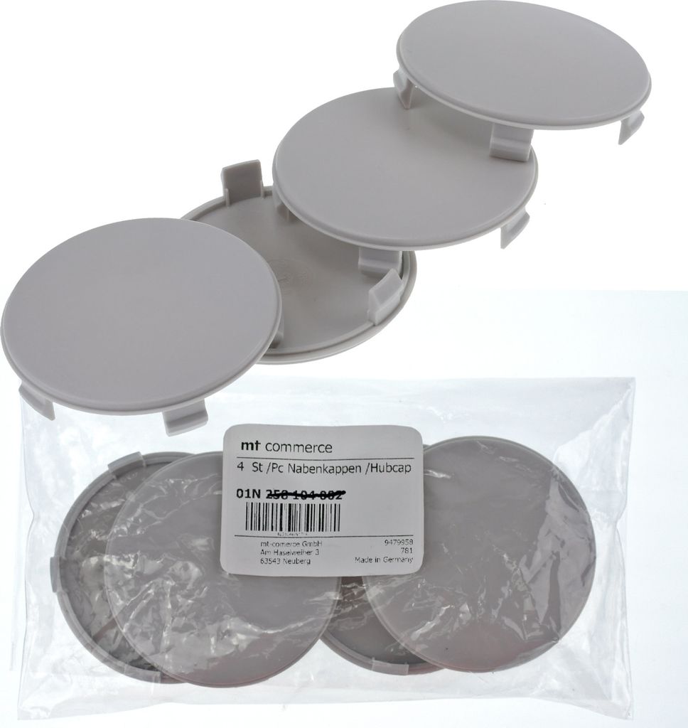 4X 68mm Nabenkappen Felgen Deckel Radnaben Kappen Grau Produktbild 
