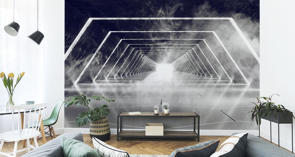 Fototapete Vlies Tapete 3D Effekt mystischer Tunnel 450 cm (B) x 300 cm (H) Wandbild Wanddeko