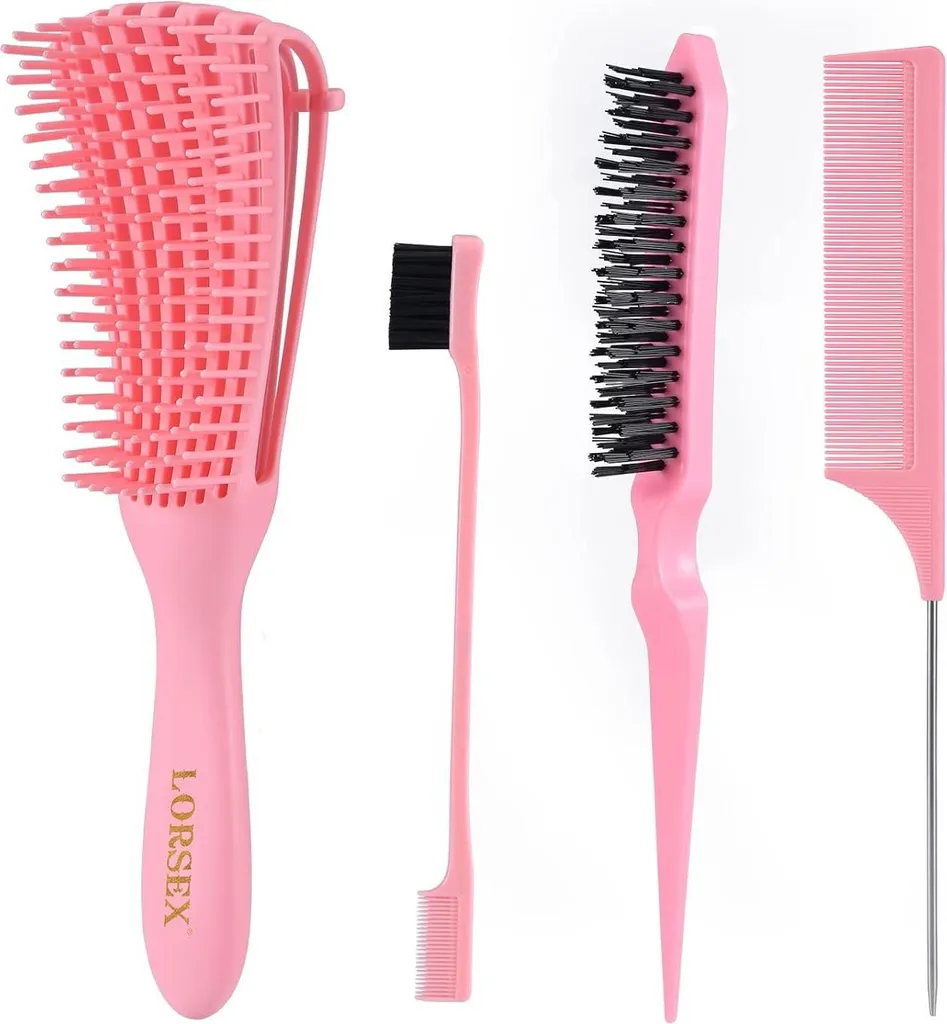 Brosse anti-casse cheveux afro et bouclés - Démêlage sans douleur set 3