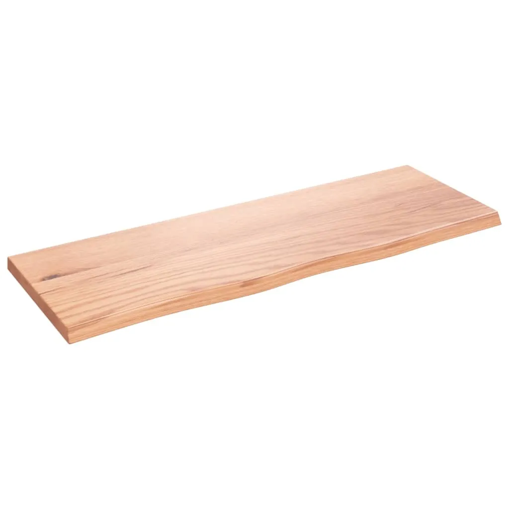 The Living Store Mensola a muro marrone chiaro 80x30x2 cm in legno massiccio trattato con rovere