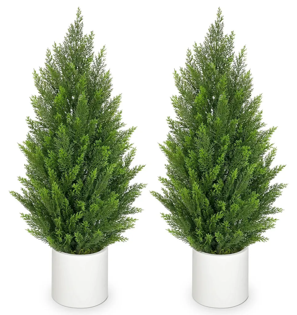Arbre artificiel extérieur 90 cm résistant en plastique dense
