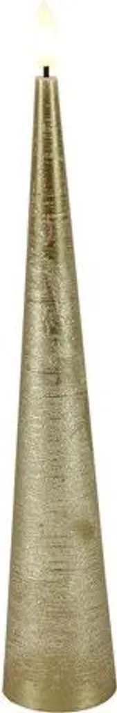 Bougie LED Cône Or 29,5cm pour Décoration de Noël et Centre de Table