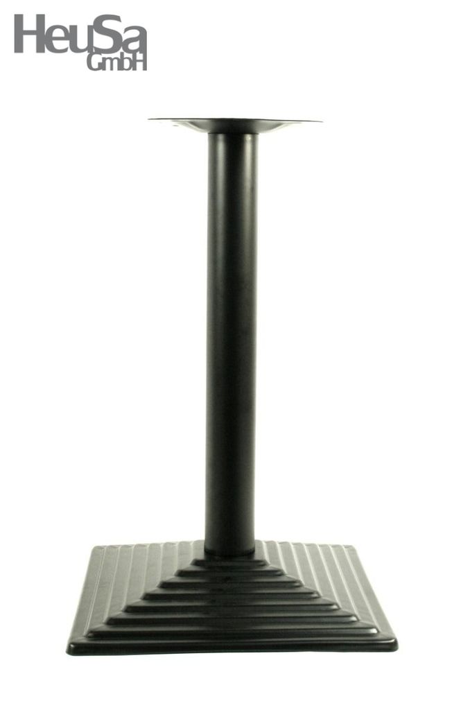 Tischgestell 72 cm Tischfuß schwarzes Gestell quadratischer Fuß mit Stufen Modell Magdeburg mit verstellbaren Bodengleitern