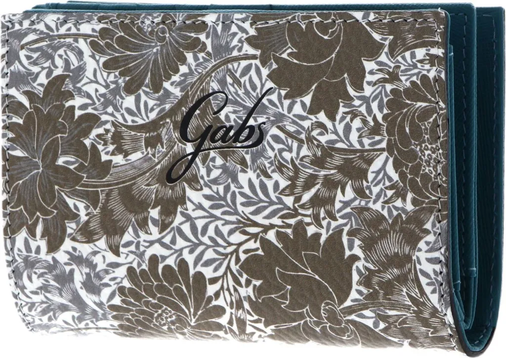 Gabs Pelle portafoglio GMONEY14 Wallpaper Ruga Black Wallet Peonia Toni Beige marrone chiaro